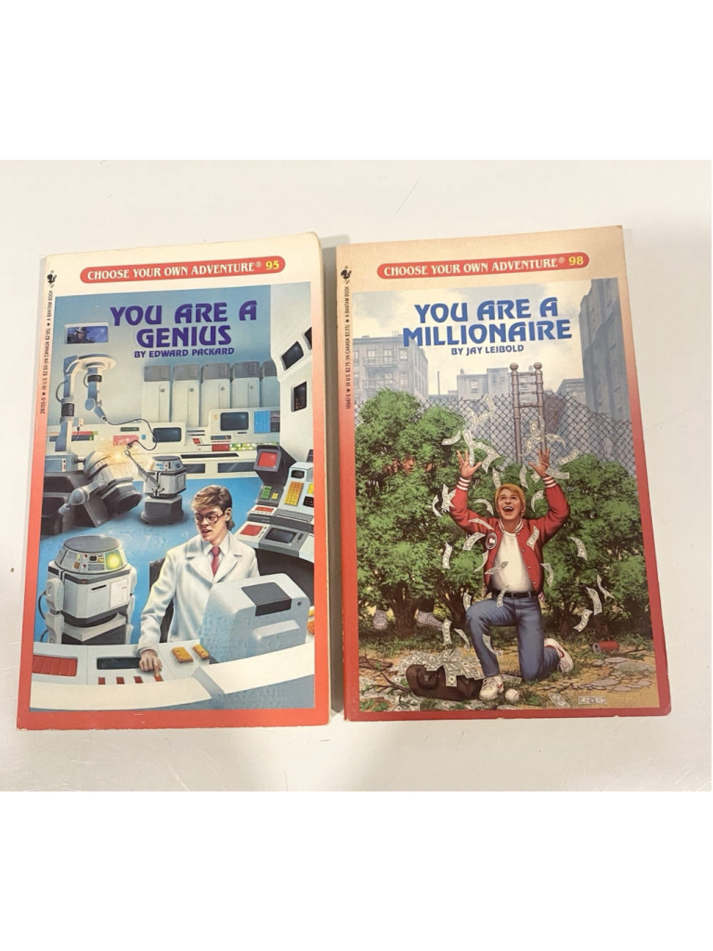 Vintage Choose Your Own Adventure Books Lot #95 #98 Genius Millionaire 1989 1990